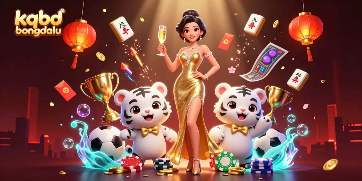 Bet on kqbd bongdalu and witness the excitement with a glamorous woman, lucky tiger, and stunning casino elements.