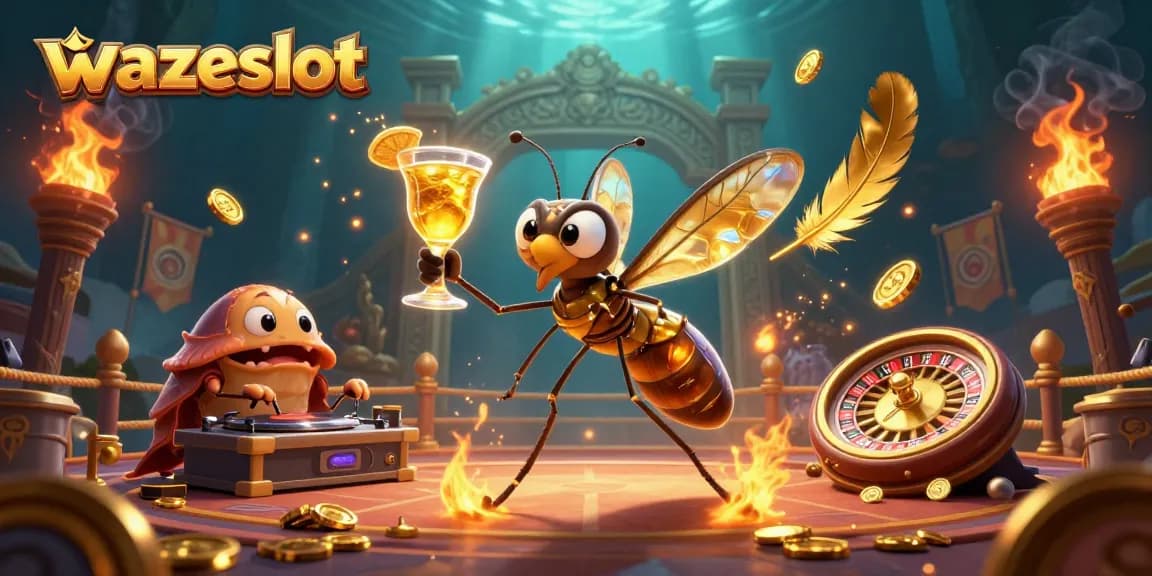 Experience the thrill of wazeslot's fantasy casino scene with vibrant characters and rich details.
