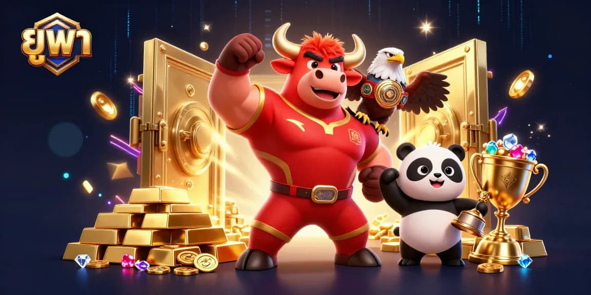 Experience thrilling ยูฟ่า betting action with a vibrant casino scene featuring dynamic characters and treasures.