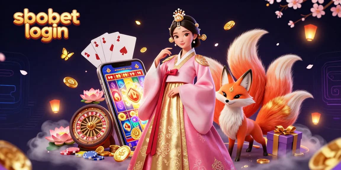 Experience sbobet login with a vibrant, dynamic 3D casino scene showcasing exciting games and rich visuals.