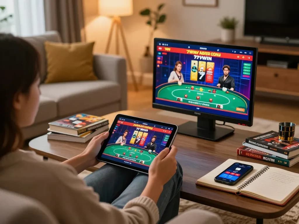 Enjoy engaging poker gameplay at home with 77WIN's online platform and strategy notes