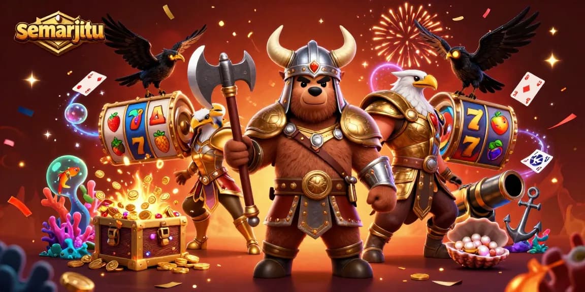 Semarjitu menghadirkan keseruan bermain slot dengan beruang Viking dan elang Valkyrie dalam ilustrasi menakjubkan.
