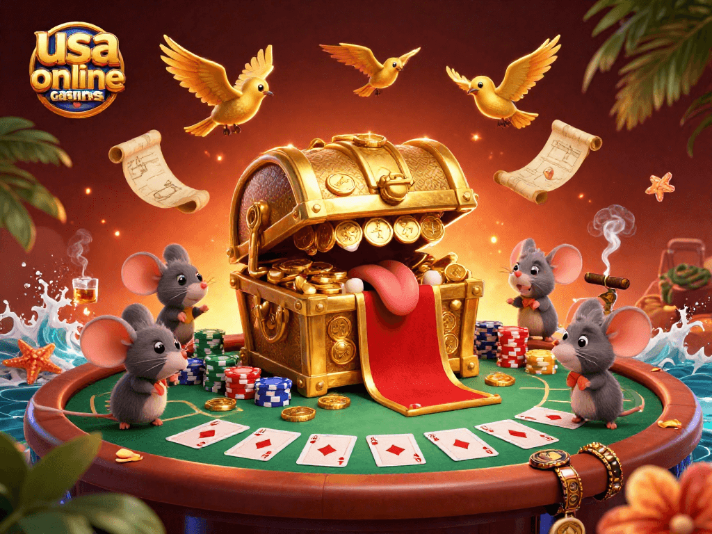 Play exciting games at usa online casinos with engaging characters and vibrant casino elements.