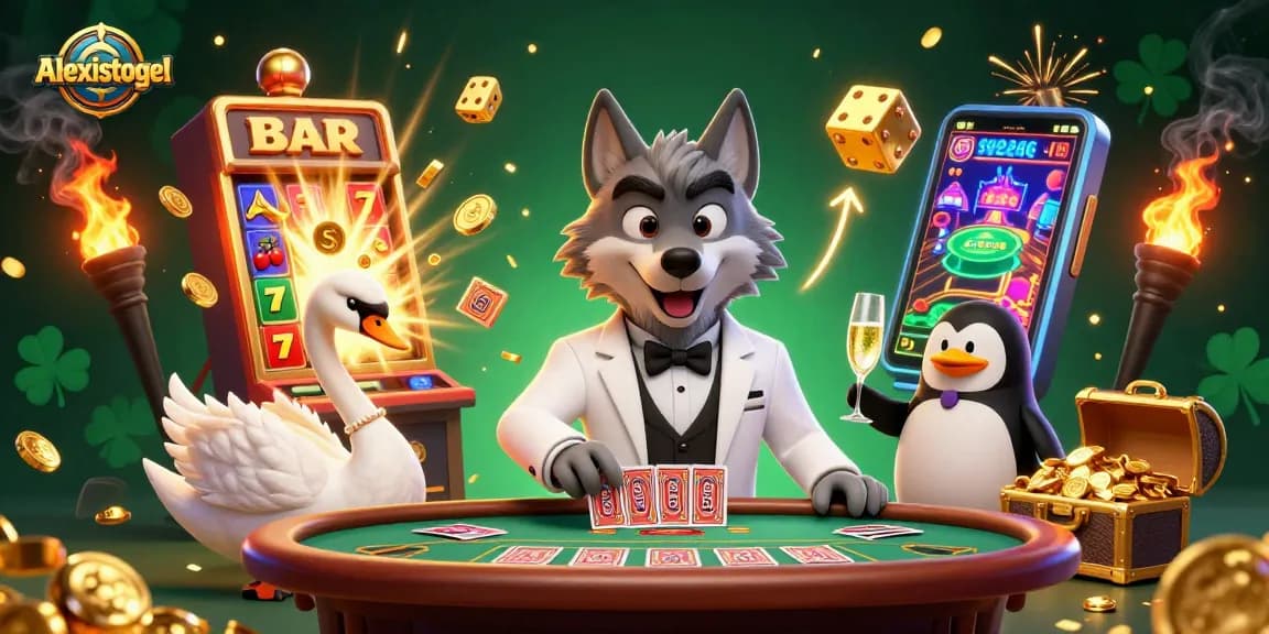 Alexistogel menghadirkan suasana kasino meriah dengan karakter unik dan elemen slot menarik.