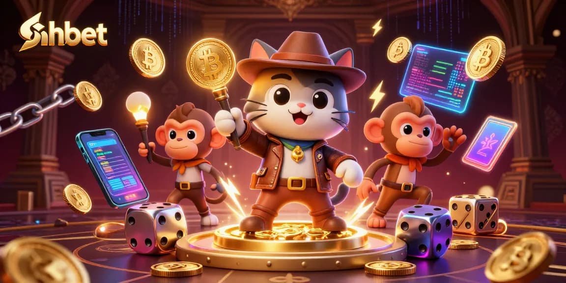 Experience thrilling gameplay with shbet, featuring a cartoon explorer cat discovering casino treasures.