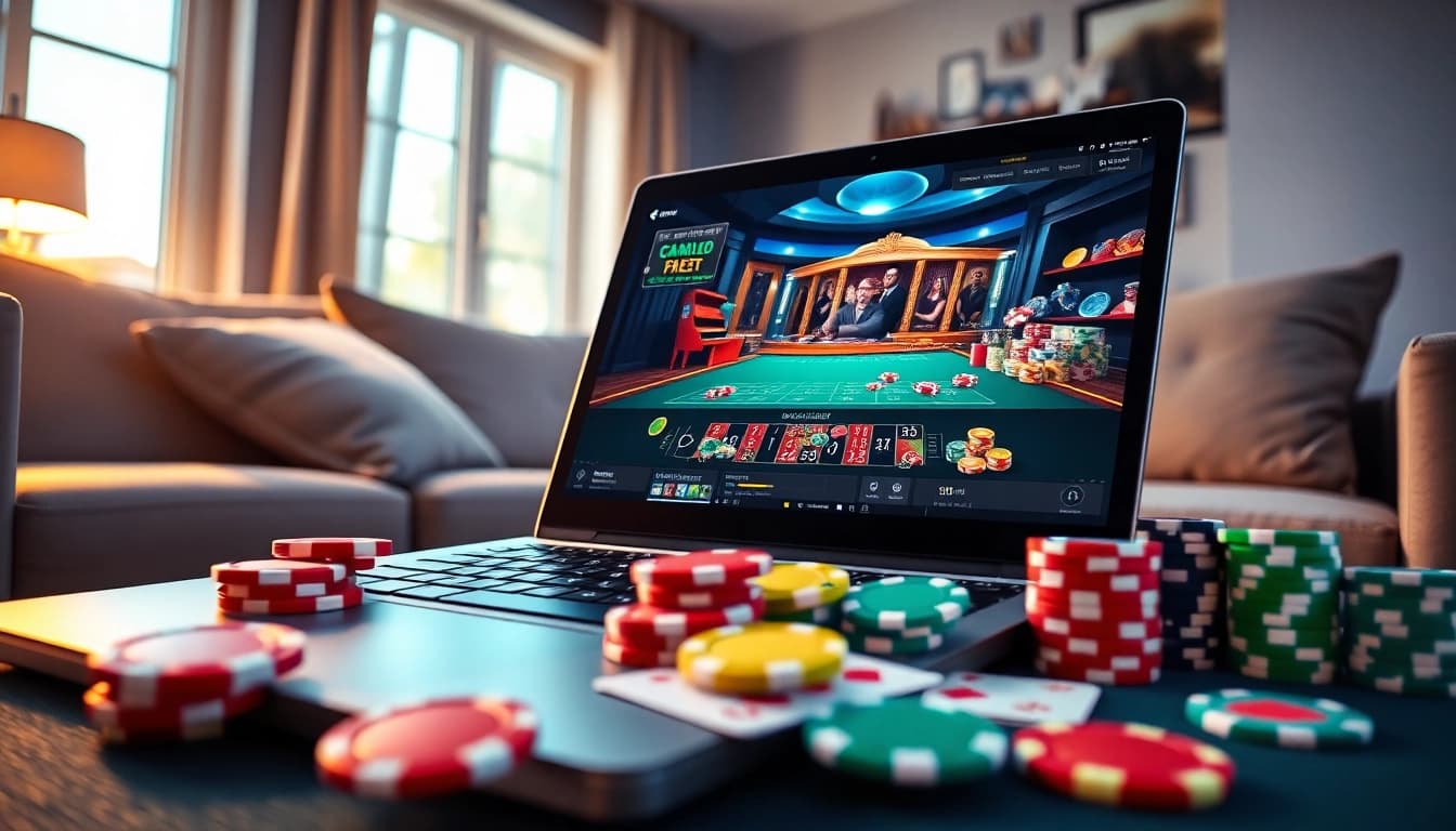 Spieler genießten eine Auswahl an Spielen beim casino spielen online in einem modernen Wohnraum.