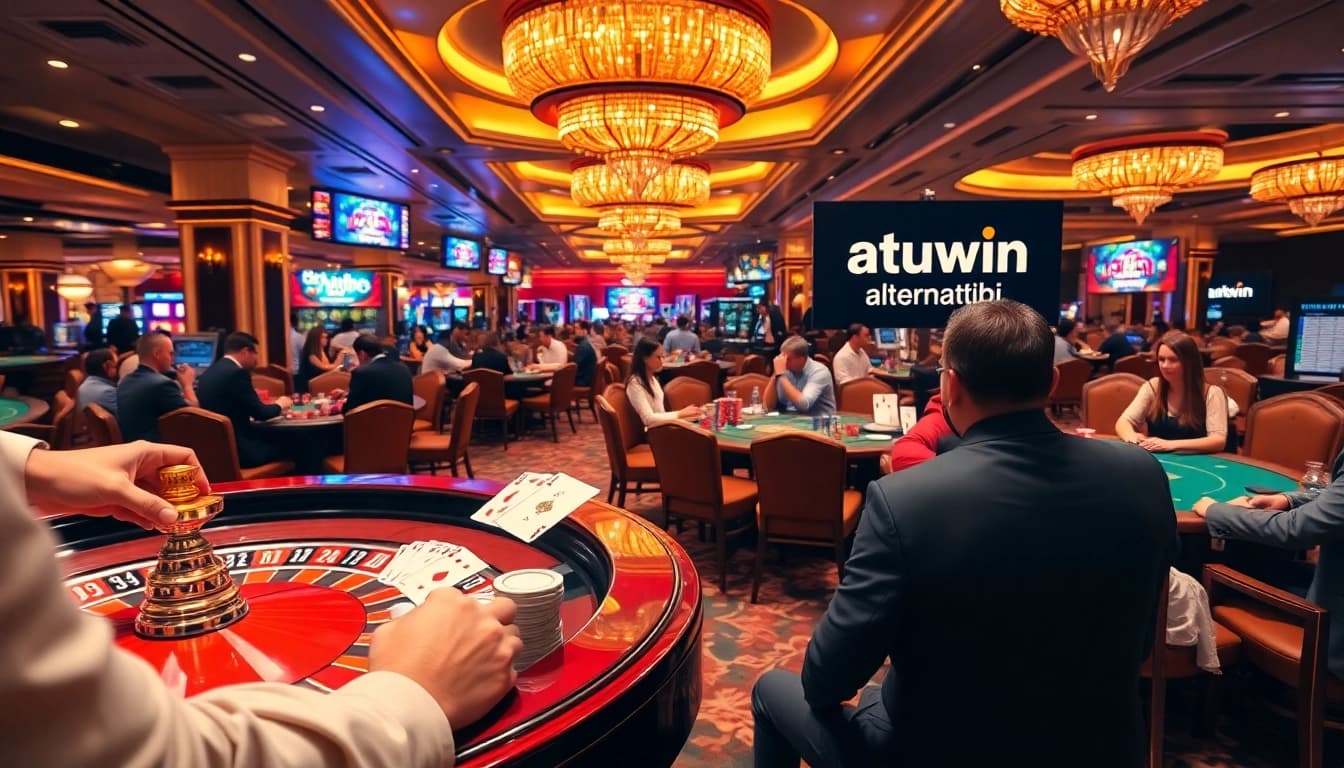 Adegan yang menarik dengan para pemain menikmati datukwin alternatif di meja kasino mewah.