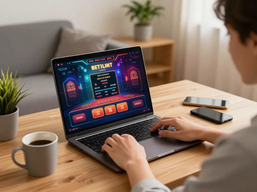 Engaging online gaming in action with slot depo 5k options showcased on laptop screen, highlighting responsible gambling.