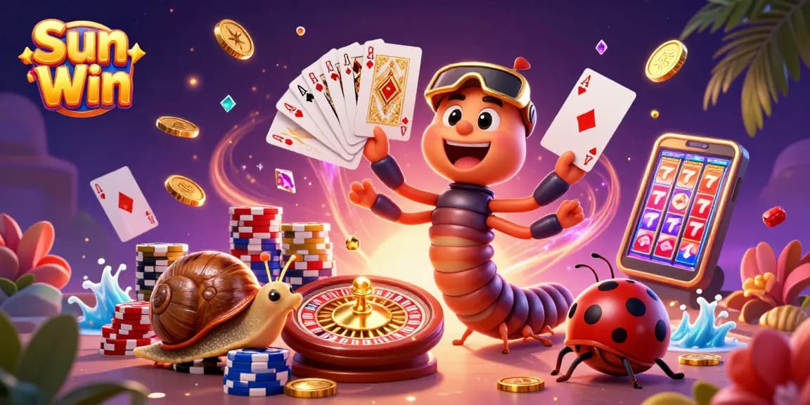 Experience the thrill at Sun Win with vibrant 3D casino characters and dynamic game elements.