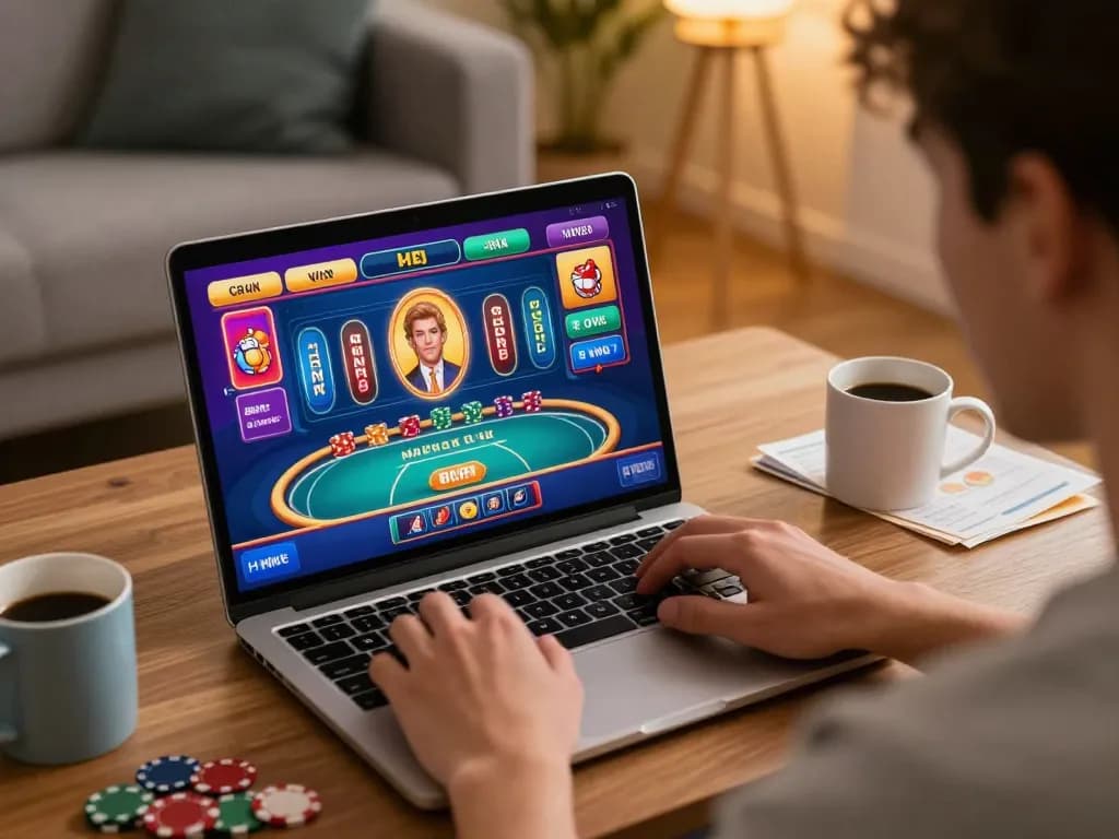 Engaging online casino gameplay on laptop, showcasing dn88 interactive features