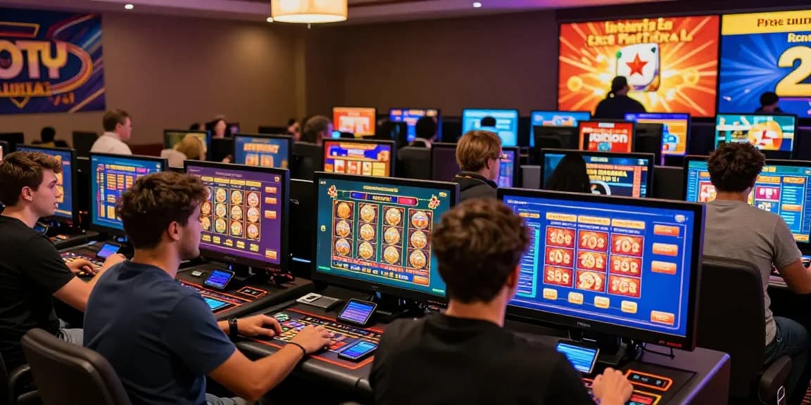 Bustling digital gaming experience at ngamenjitu showcasing live lottery and slot games.