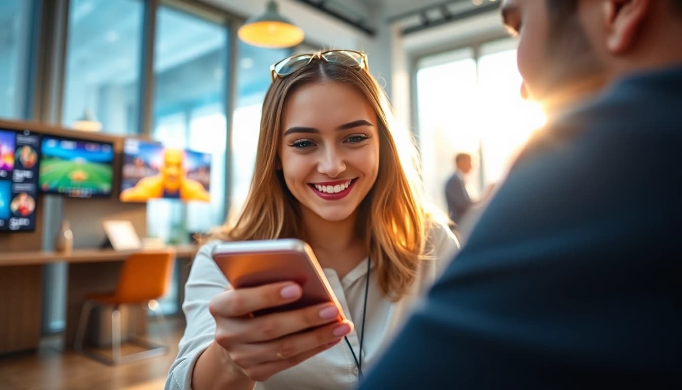 User interacting with the Ga6789 mobile application, exploring online gaming options and enjoying a user-friendly experience.