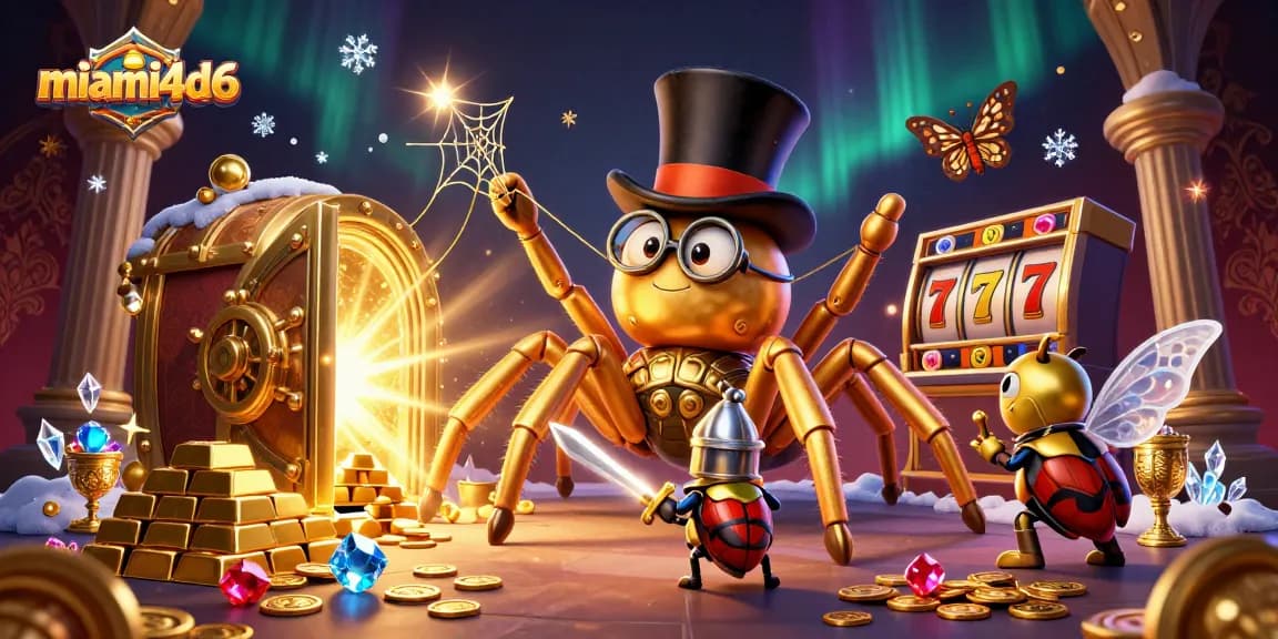 Experience the thrill of winning with miami4d6, featuring vibrant characters in a rich casino setting.