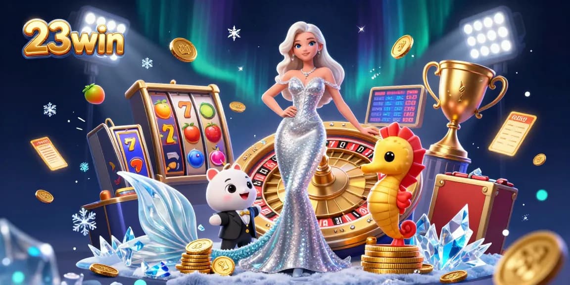 Engage in thrilling slots action at 23win with vibrant symbols, jackpots, and dynamic elements.
