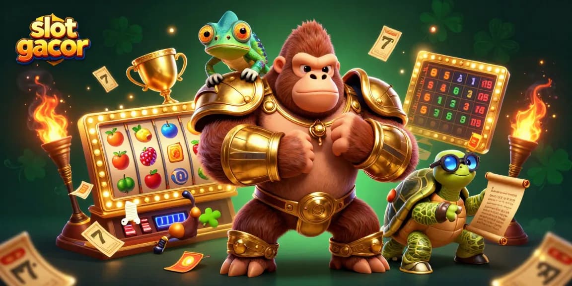 Pertandingan slot gacor yang menarik dengan karakter 3D dan elemen dinamis dalam suasana kasino yang menawan.