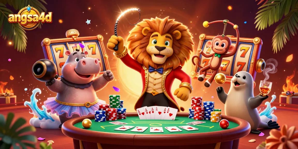 Engage in thrilling slots at angsa4d with vibrant casino characters and dynamic elements.
