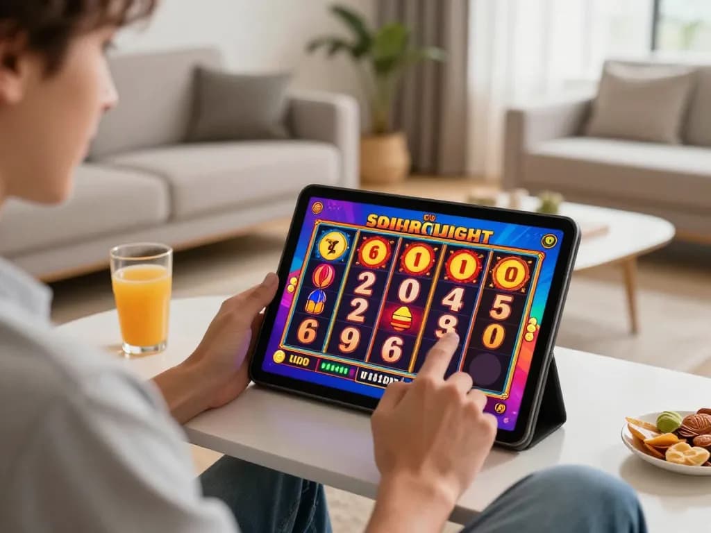 Winstrike69 slots gameplay on tablet, capturing a thrilling jackpot win experience