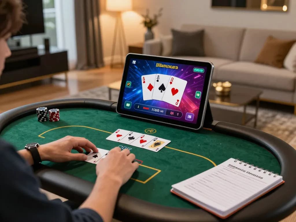 Player enjoying online gaming at Jilipinas casino on tablet in a modern cozy living room.