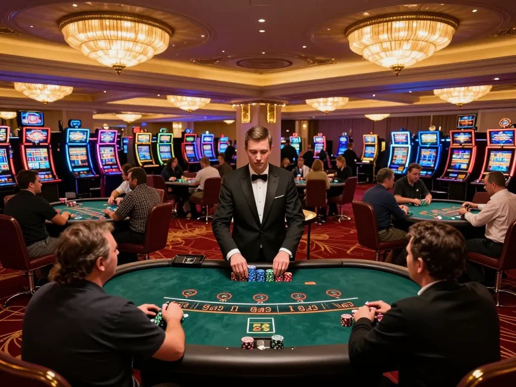 Players engaged in strategic blackjack gameplay at a luxury casino showcasing sc88 ambiance