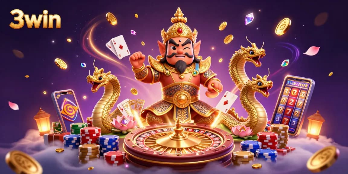 Experience the thrill of 3win with vibrant casino action featuring golden guardians and classic games!