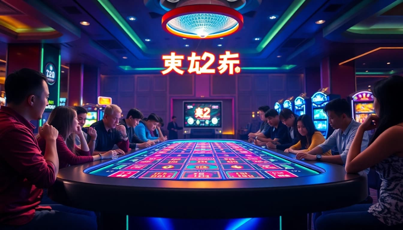 玩家在《雷神2測試版》遊戲桌旁享受興奮的賭場經歷。