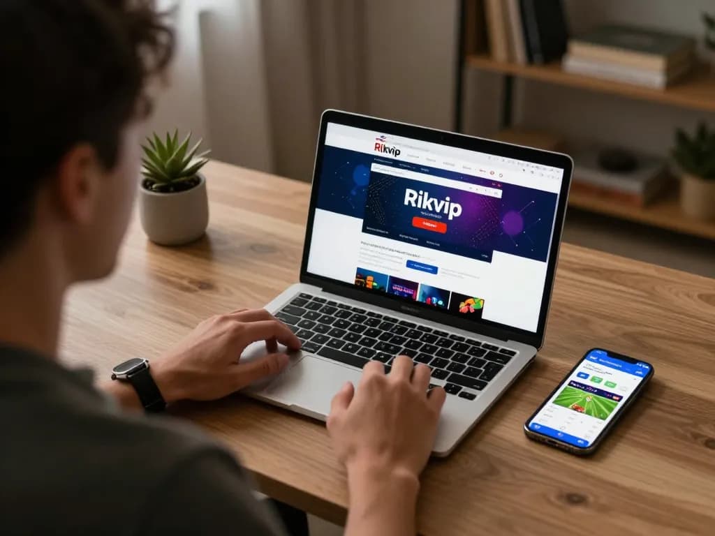 Engage with Rikvip's exciting online gambling experience from the comfort of home.