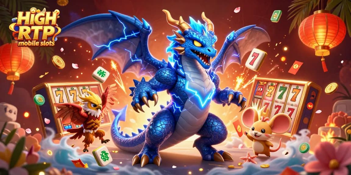 Experience thrilling gameplay with High RTP mobile slots alongside powerful creatures in vibrant 3D art.