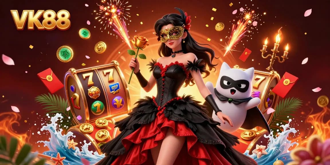 Engage with VK88 and discover thrilling slot game adventures in this vibrant casino scene.