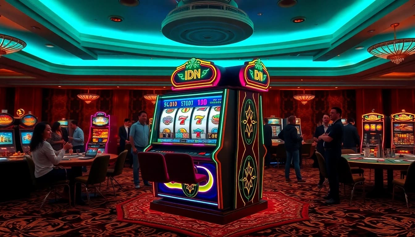 Experience the excitement of the idn slot game in a vibrant casino setting with high-stakes action.