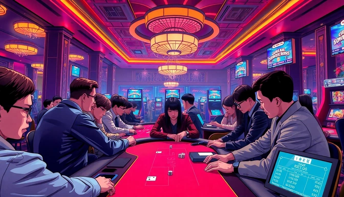 參與雷神2測試版賭場遊戲的玩家，專注於他們的策略。
