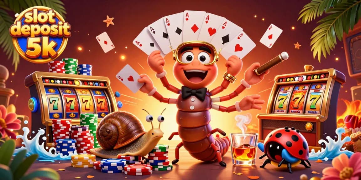Celebrate big wins with slot deposit 5k in an engaging casino scene featuring colorful reels and characters.