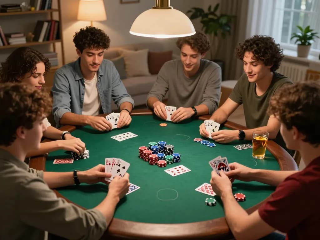Sahabat yang menikmati permainan poker yang meriah di rumah, menunjukkan suasana menarik dari doubstourismeleblogpro.
