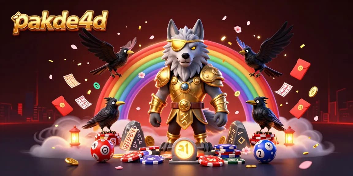 Experience the thrill of online lotteries with pakde4d's interactive illustration featuring vibrant gaming elements.
