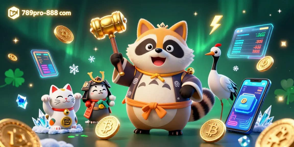 Engage with the vibrant world of 789pro-888 com, showcasing colorful characters and cryptocurrency elements in an exciting casino scene.
