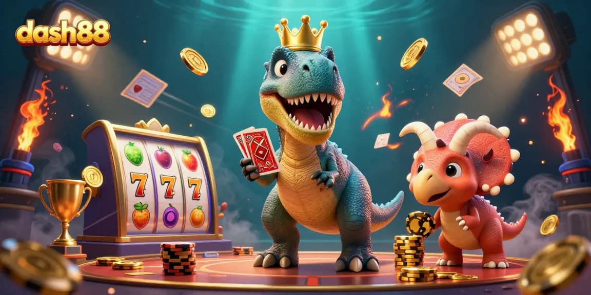 Experience exciting slot gaming with dash88 featuring charming dinosaur characters.