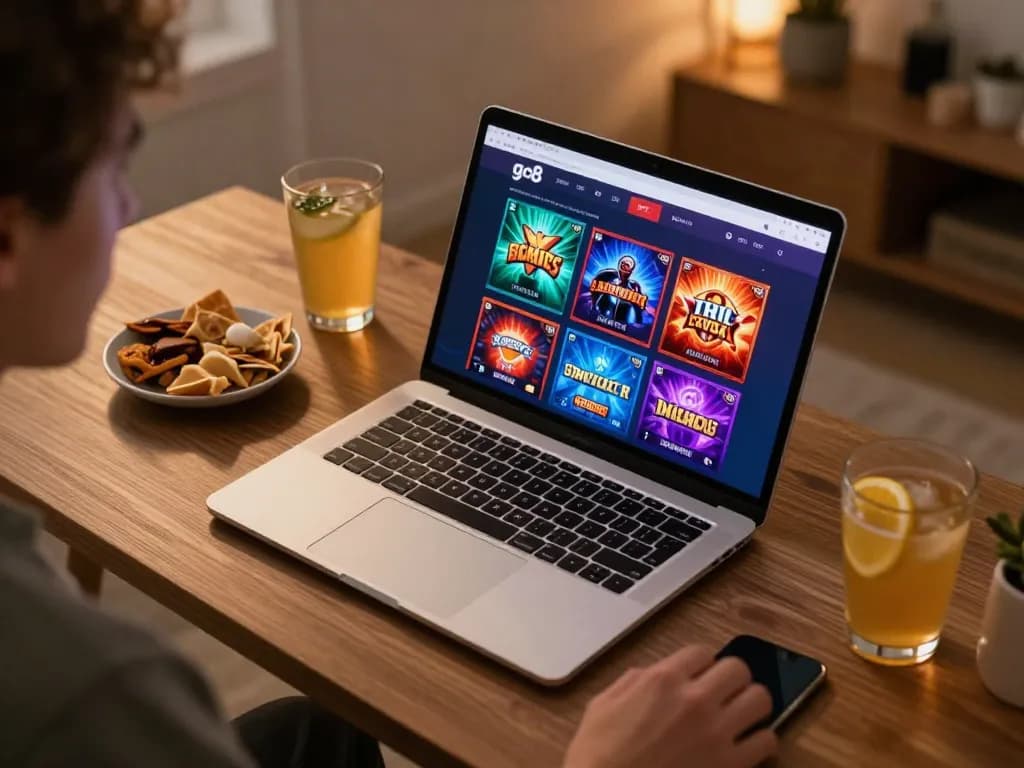 Experience the excitement of go8's online gambling from a stylish home setup.