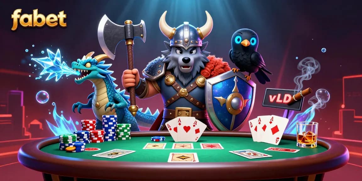 Experience intense poker action with fabet as the Viking wolf warrior and dragon dominate the table.
