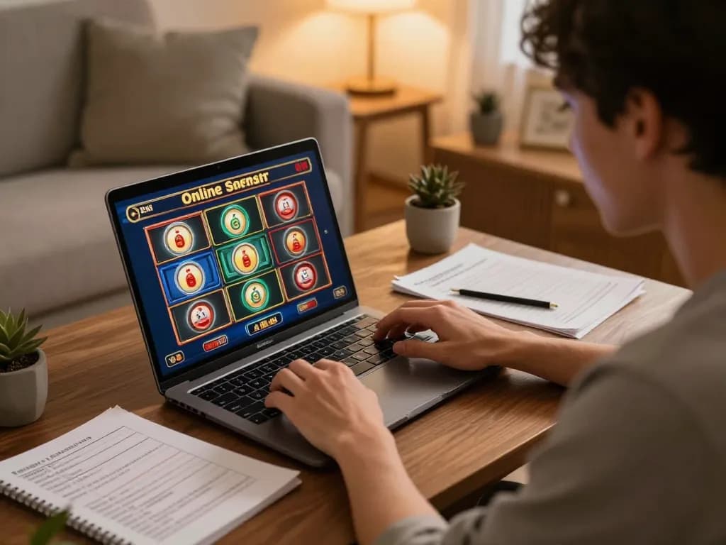 Engaging in online slots and strategy at LGOSUPER from a cozy home setup.