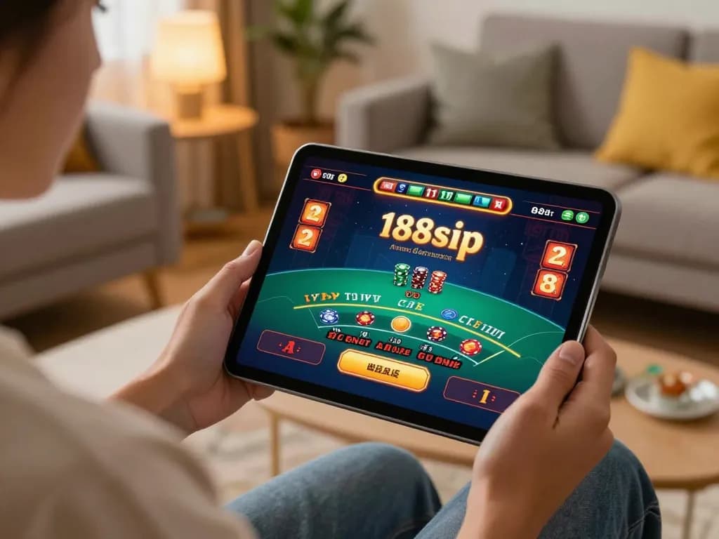 Experience dynamic online gaming at n188vip with live dealer blackjack on a tablet.