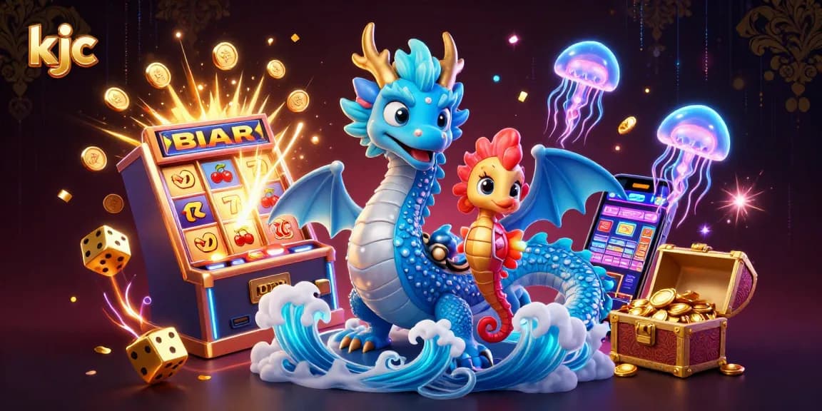 Experience stunning gameplay with kjc, highlighted by a vibrant ocean dragon and dynamic casino features.