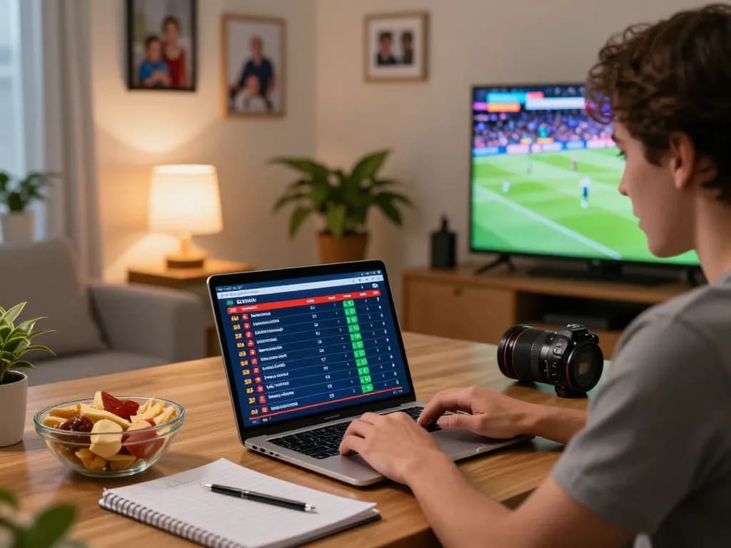 Tylebongda user engaged in dynamic sports betting strategizing at home.