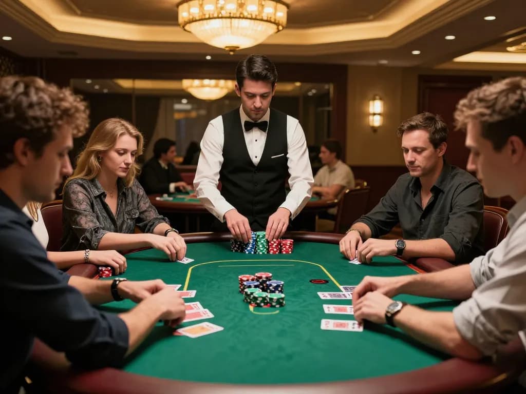 Engaging poker gameplay scene at 88aa casino with players strategizing their bets.