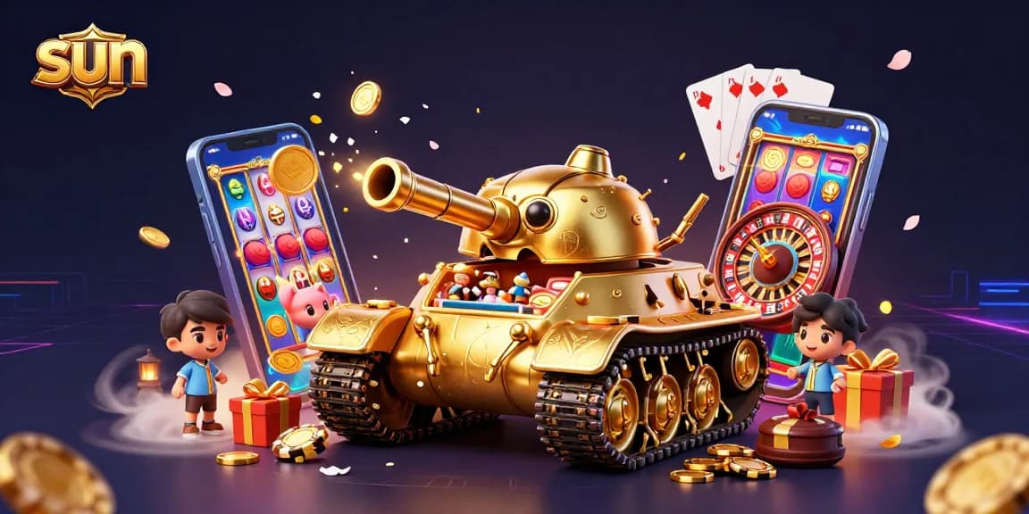 Join the excitement at sun with a vibrant casino scene featuring a golden beetle tank!
