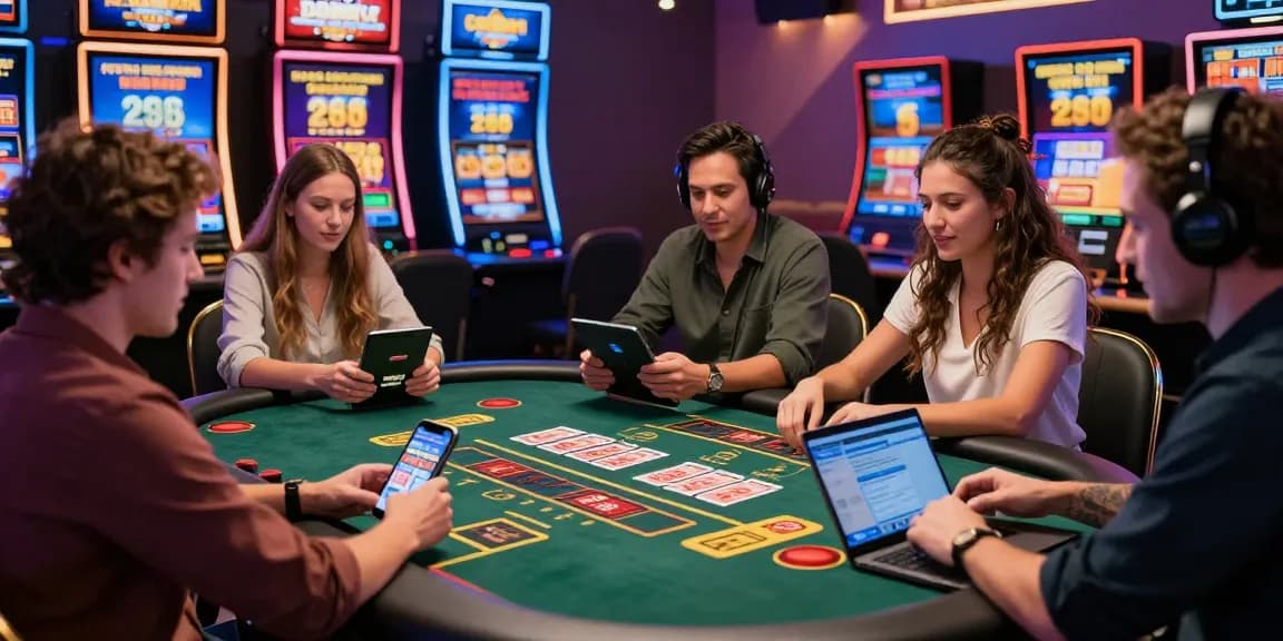 Engaged players at https://lctltd.co.uk enjoying a live dealer casino with credit card banking options in a vibrant online environment.
