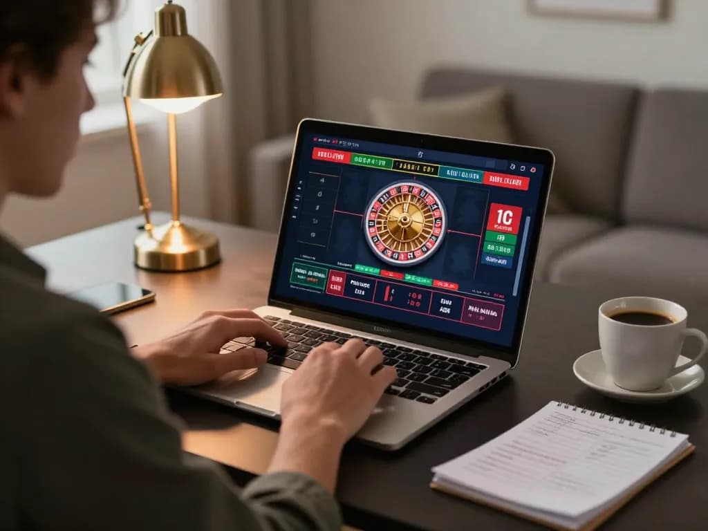 Experience ulat123 online gaming with a cozy home setup for live dealer roulette.