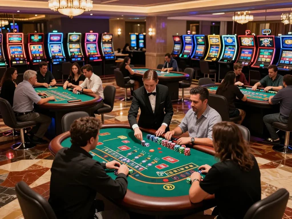 Players enjoying exciting games at rikvip's casino tables, showcasing vibrant action and strategic gameplay.