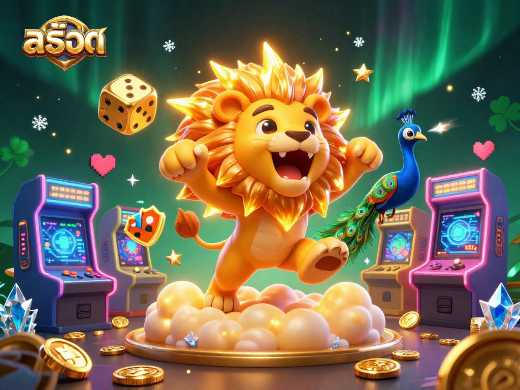 Experience the thrill of สล็อต with vibrant arcade games and exciting characters in a dynamic casino scene.