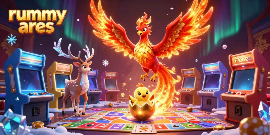 Players enjoy thrilling online matches on Rummy Ares, featuring vibrant characters and game elements.