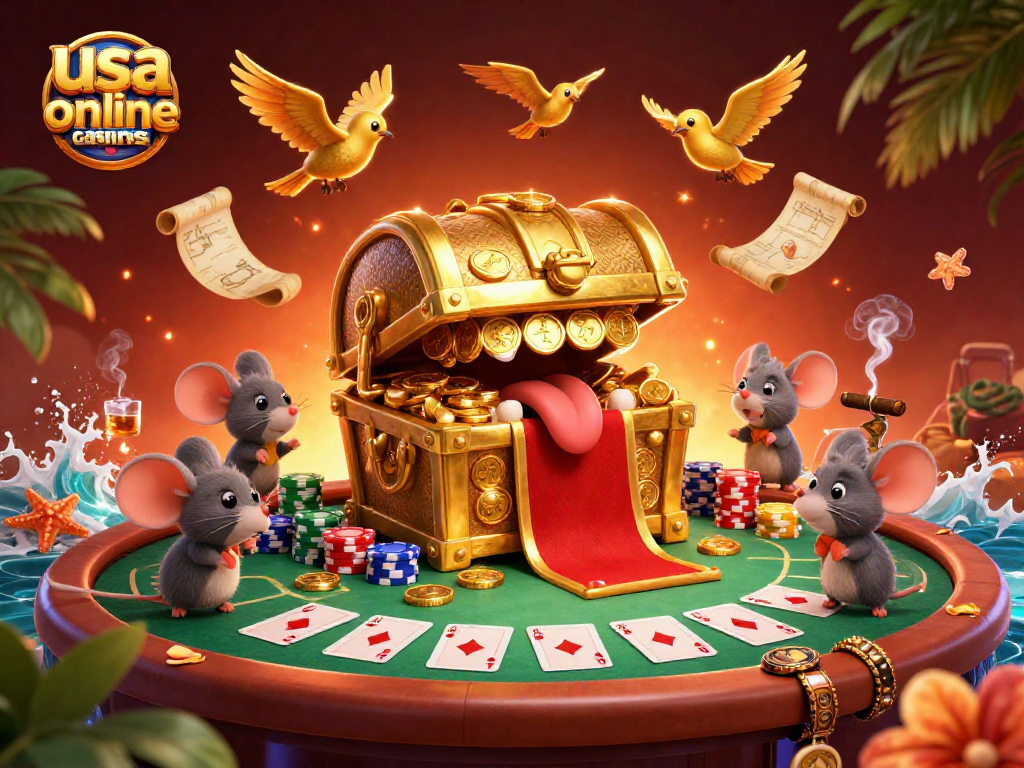 Play exciting games at usa online casinos with engaging characters and vibrant casino elements.