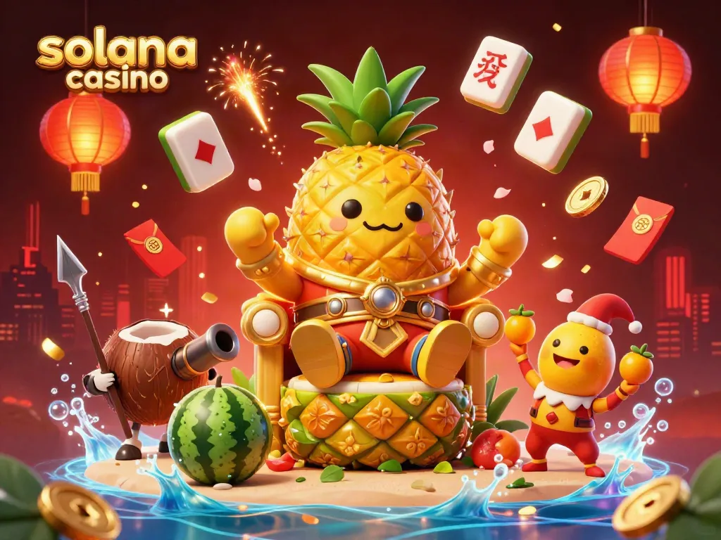 Engage in exciting gameplay at the solana casino with vibrant characters and dazzling decorations.